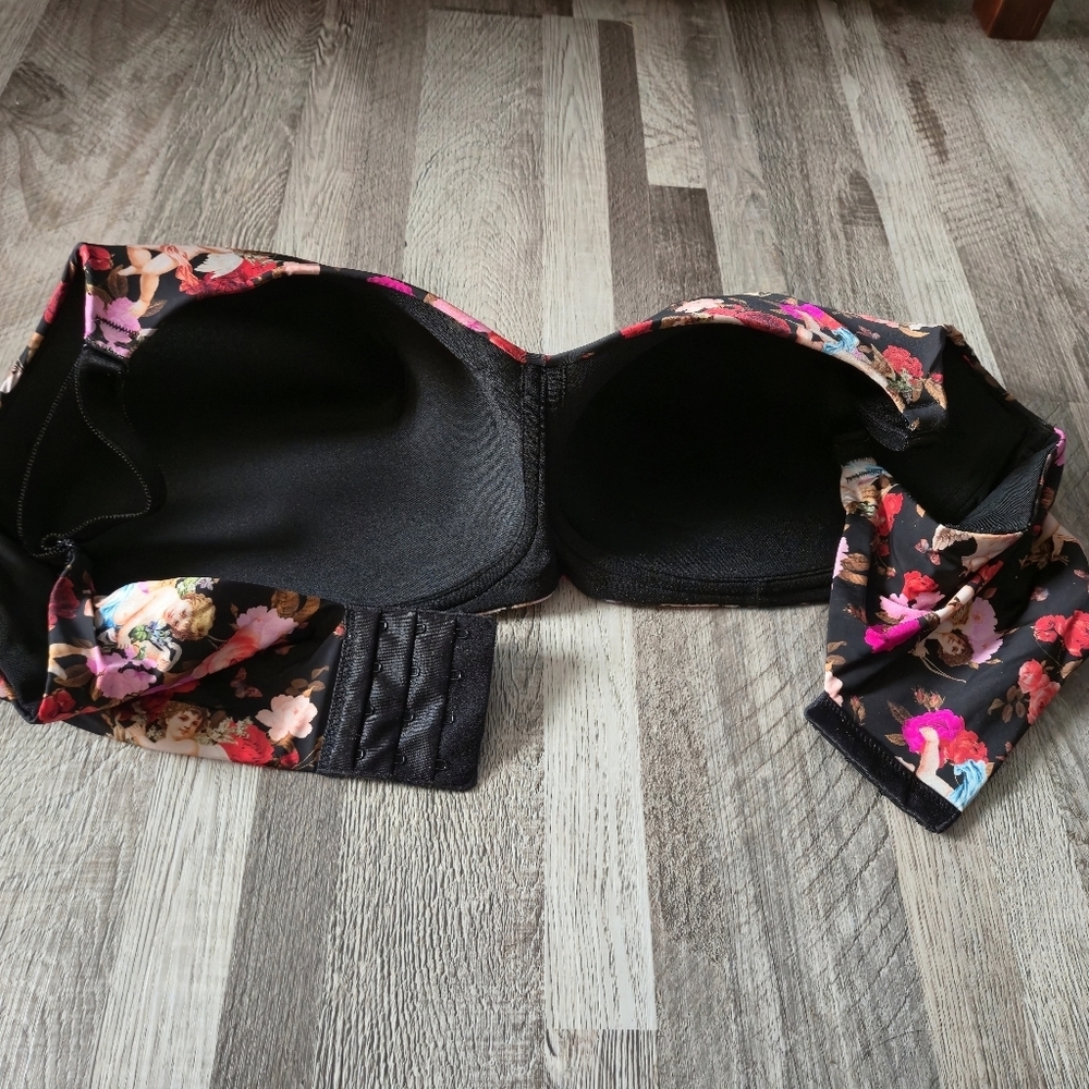 Torrid 42DDD Coquette Bra Black Floral Dream Wire-Free 360 Smoothing Cupid Print - Picture 9 of 14